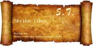 Skriba Tibor névjegykártya